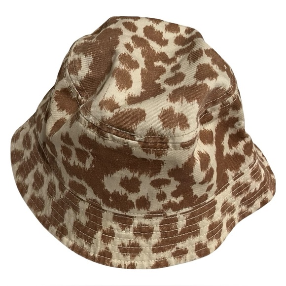 NWT Aerie 100% Cotton Tan and Cream Animal Print Bucket Hat - Picture 6 of 8